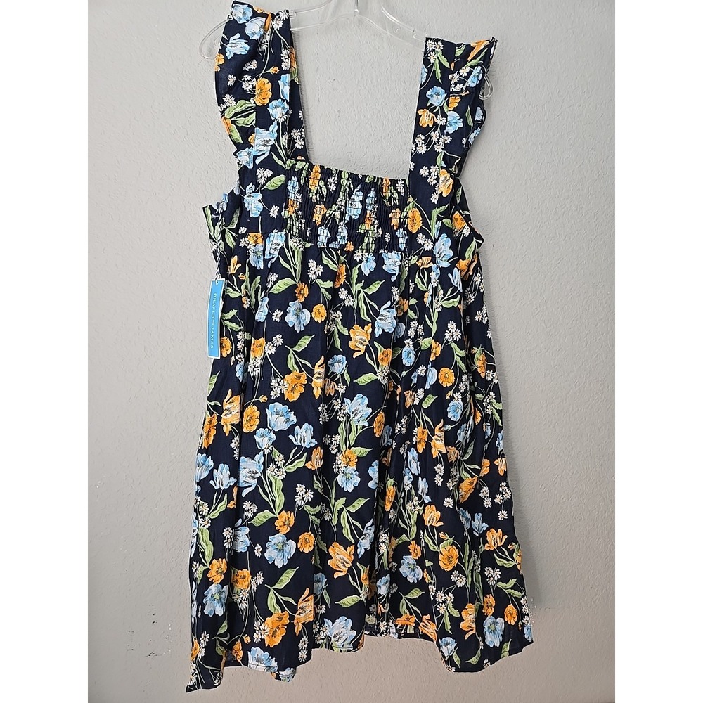 NWT‎ Draper James Floral Linen Babydoll Dress XXL Prairie Maddie Spring Blossom - Picture 2 of 7